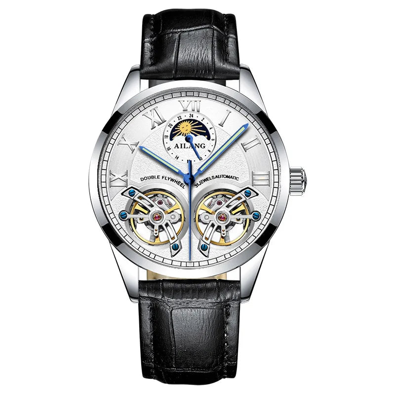 AILANG Men's Automatic Tourbillon Skeleton Watch – Leather Strap