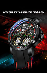 AILANG Men's Automatic Mechanical Watch – Hollow Luminous Dial, Calendar