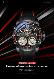 AILANG Men's Automatic Mechanical Watch – Hollow Luminous Dial, Calendar