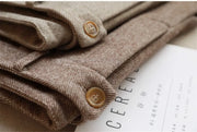 Women's High-Waist Harem Trousers – Wool-Blend Pencil Pants