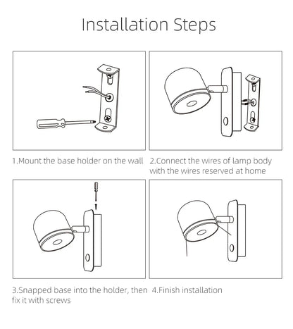 Aisilan LED Dimmable Wall Lamp with touch Switch Adjust Brightness and 3-CCT Rotation Wall reading Sconce for Bedside bedroom