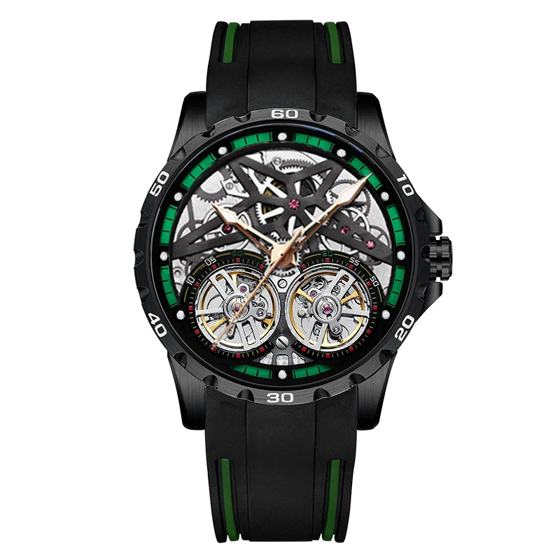AILANG Men's Sports Automatic Tourbillon Skeleton Watch – Silicone Strap
