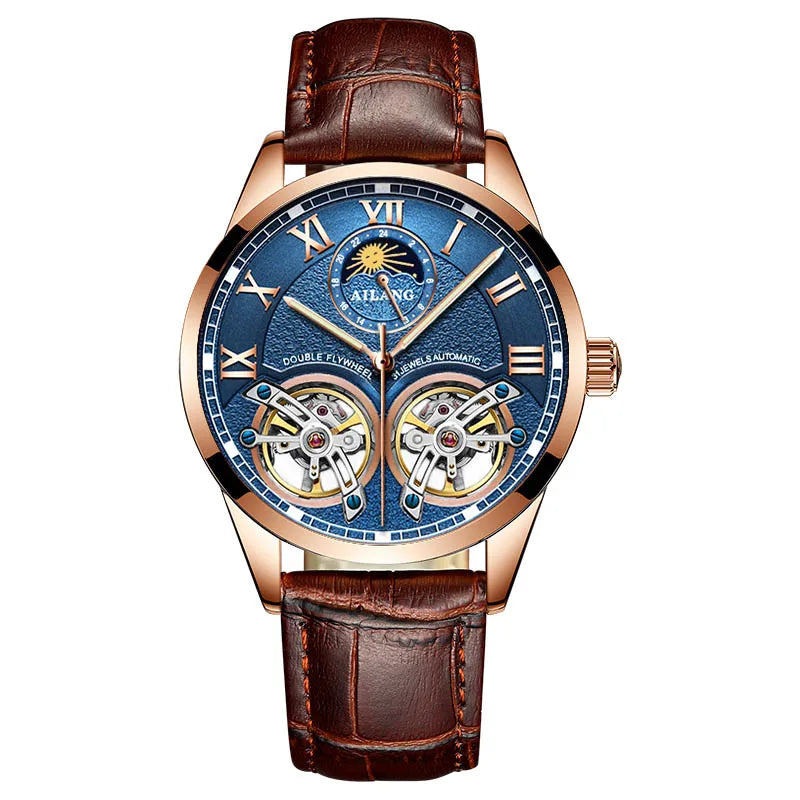 AILANG Men's Automatic Tourbillon Skeleton Watch – Leather Strap