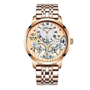 AILANG Men's Double Tourbillon Automatic Watch – Stainless Steel Strap
