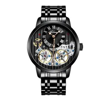 AILANG Men's Double Tourbillon Automatic Watch – Stainless Steel Strap