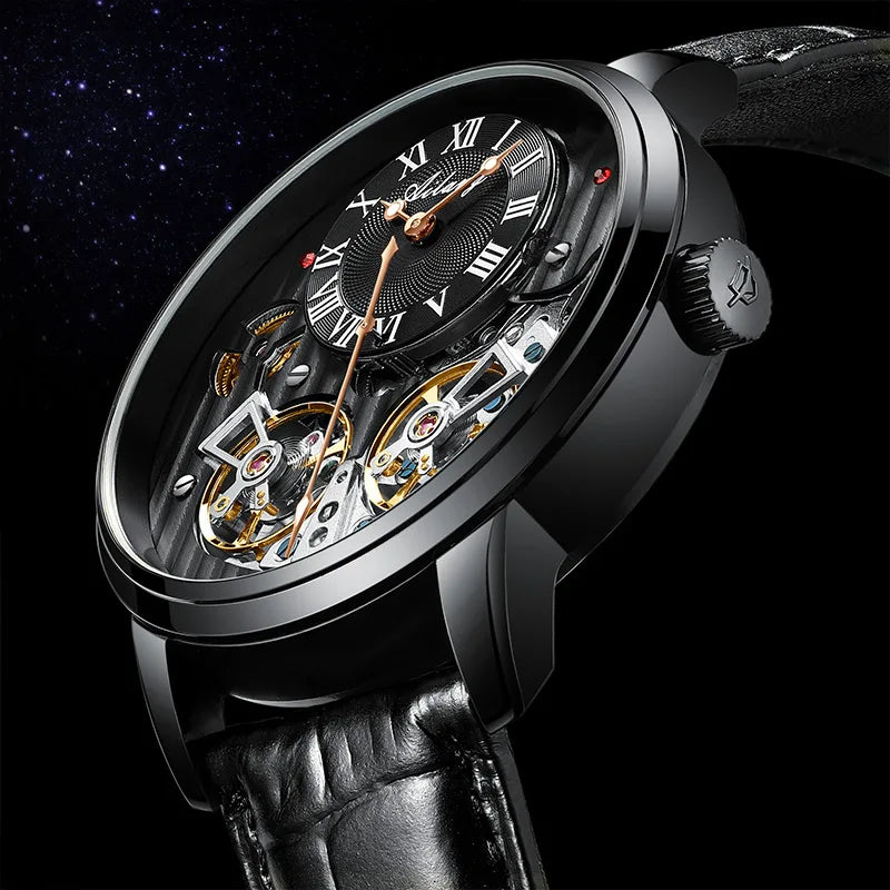 AILANG Men's Double Tourbillon Automatic Watch – Stainless Steel Strap