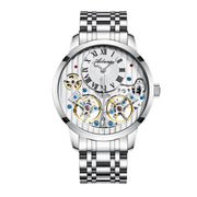 AILANG Men's Double Tourbillon Automatic Watch – Stainless Steel Strap