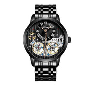 AILANG Men's Double Tourbillon Automatic Watch – Stainless Steel Strap
