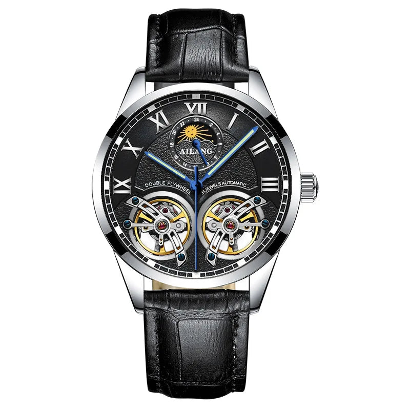 AILANG Men's Automatic Tourbillon Skeleton Watch – Leather Strap