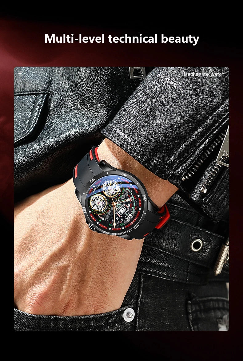 AILANG Men's Automatic Mechanical Watch – Hollow Luminous Dial, Calendar