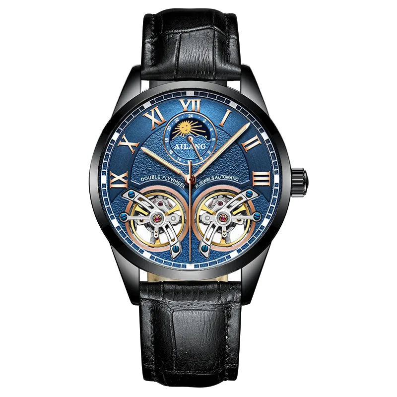 AILANG Men's Automatic Tourbillon Skeleton Watch – Leather Strap