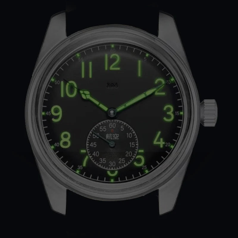 Merkur Men's Bronze Military Watch – Hand-Wound, Sub-Second Dial