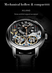 AILANG Men's Double Tourbillon Automatic Watch – Stainless Steel Strap