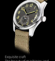 Merkur Men's Bronze Military Watch – Hand-Wound, Sub-Second Dial