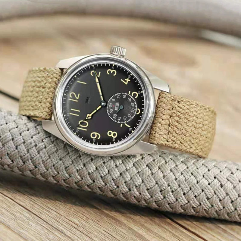 Merkur Men's Bronze Military Watch – Hand-Wound, Sub-Second Dial