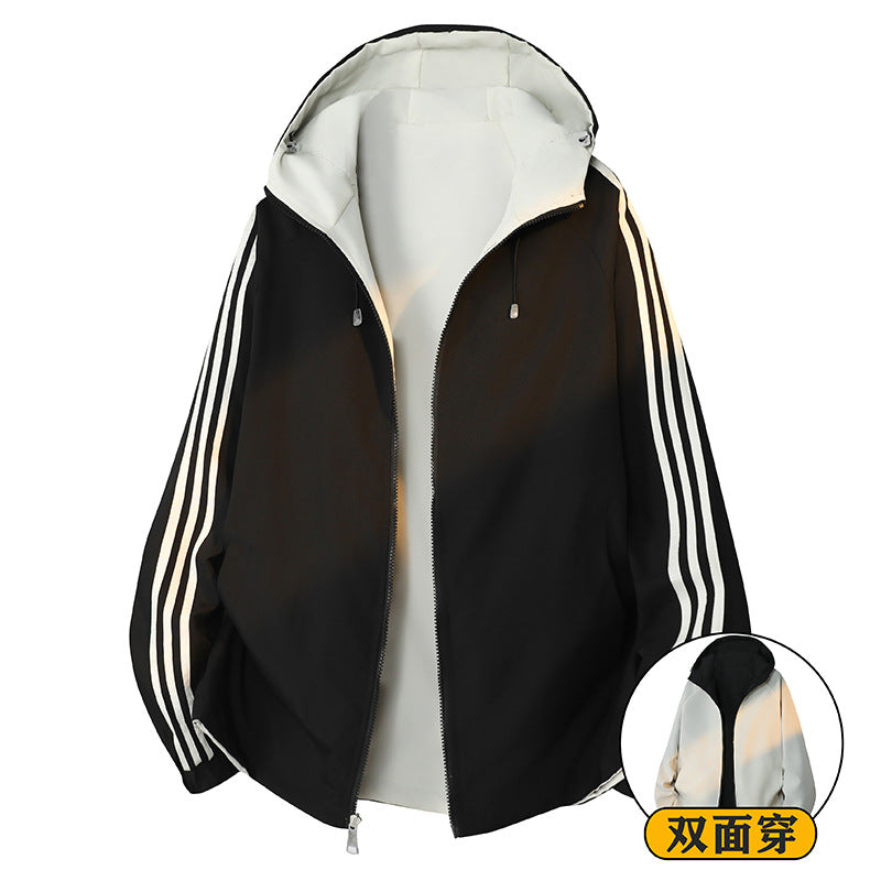 Men's Reversible Hooded Jacket - Two Looks in One