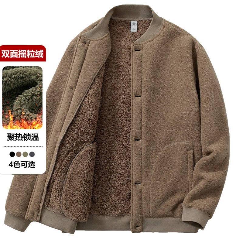 Men's Double-Sided Fleece Sweatshirt — Lambswool-Lined Warm Winter Pullover