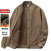 Men's Double-Sided Fleece Sweatshirt — Lambswool-Lined Warm Winter Pullover