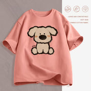 Women's Cartoon Print T-Shirt — Loose Short-Sleeve Round-Neck Summer Top