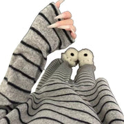 Women's German Velvet Pyjama Set — Warm Striped Long-Sleeve Loungewear