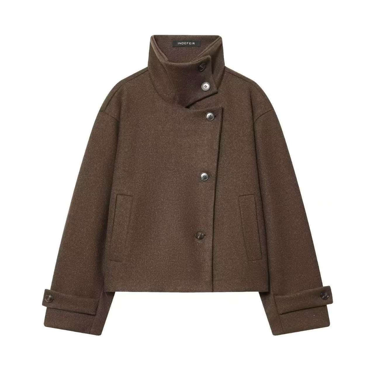 Women's Stand-Collar Short Jacket — Chic Street-Style Winter Coat