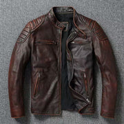 Men's Faux Leather Jacket - Stand Collar or Lapel