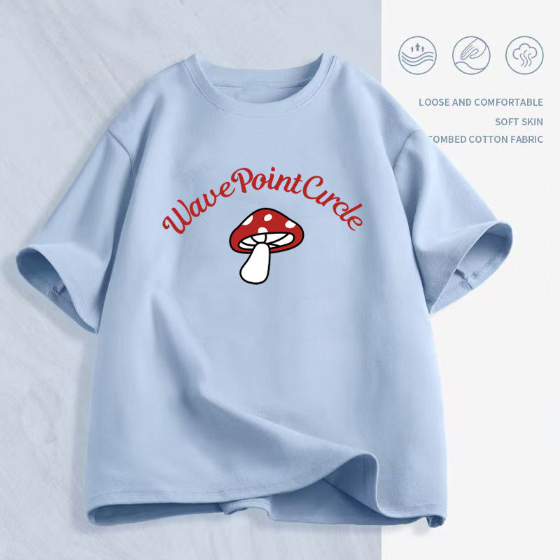Women's Cartoon Print T-Shirt — Loose Short-Sleeve Round-Neck Summer Top
