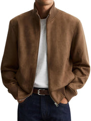 Men's Business Casual Jacket - Stand Collar, Zip Front