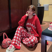 Women's Coral Fleece Pyjama Set — Warm Flannel Winter Loungewear