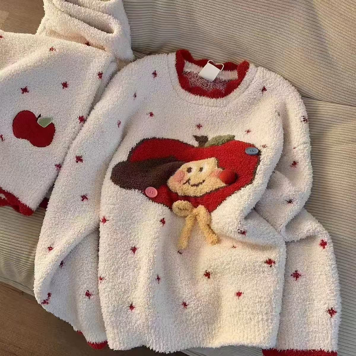 Women's Coral Fleece Pyjama Set — Warm Flannel Winter Loungewear
