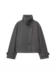 Women's Stand-Collar Short Jacket — Chic Street-Style Winter Coat