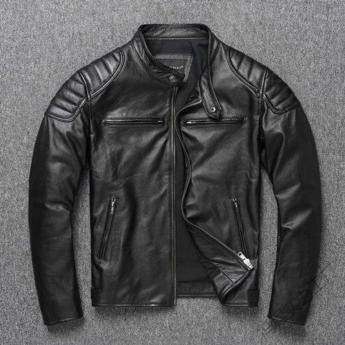 Men's Faux Leather Jacket - Stand Collar or Lapel