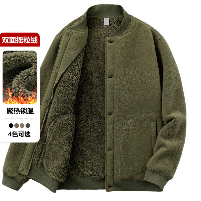 Men's Double-Sided Fleece Sweatshirt — Lambswool-Lined Warm Winter Pullover