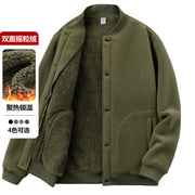 Men's Double-Sided Fleece Sweatshirt — Lambswool-Lined Warm Winter Pullover