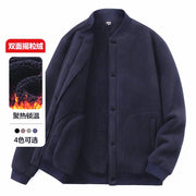 Men's Double-Sided Fleece Sweatshirt — Lambswool-Lined Warm Winter Pullover