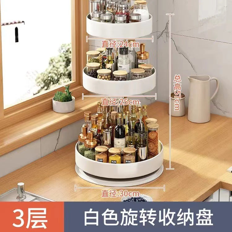 Rotating Spice Rack Organiser — Countertop Condiment Storage, 1–3 Tier