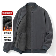 Men's Double-Sided Fleece Sweatshirt — Lambswool-Lined Warm Winter Pullover