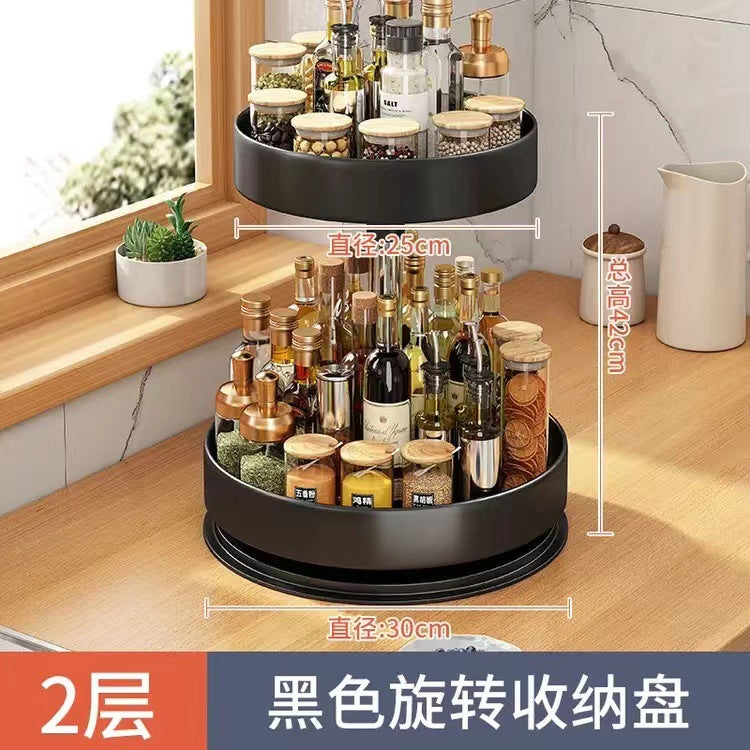 Rotating Spice Rack Organiser — Countertop Condiment Storage, 1–3 Tier