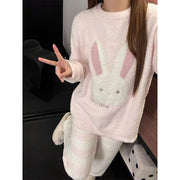 Women's Coral Fleece Pyjama Set — Warm Flannel Winter Loungewear