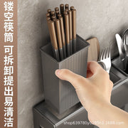 Wall-Mounted Knife Holder & Kitchen Organiser — No-Drill Rack with Hooks