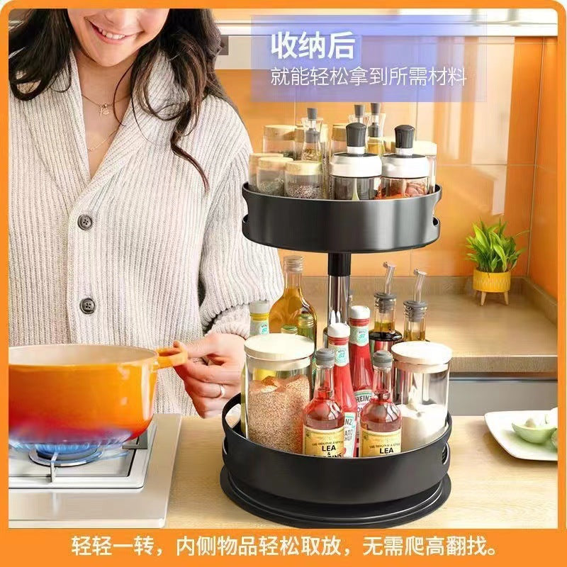 Rotating Spice Rack Organiser — Countertop Condiment Storage, 1–3 Tier