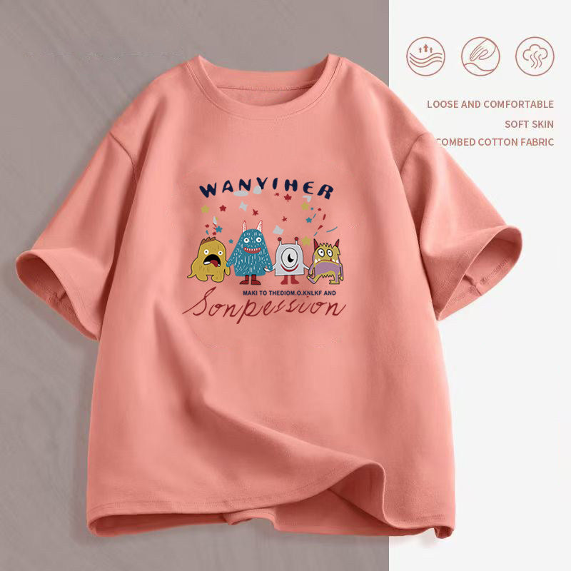 Women's Cartoon Print T-Shirt — Loose Short-Sleeve Round-Neck Summer Top - photo 15