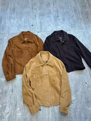 Women's Faux Leather Jacket - Suede Look, Short Fit