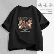 Women's Cartoon Print T-Shirt — Loose Short-Sleeve Round-Neck Summer Top