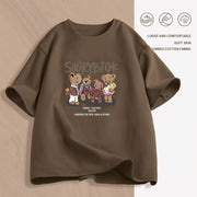 Women's Cartoon Print T-Shirt — Loose Short-Sleeve Round-Neck Summer Top