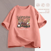 Women's Cartoon Print T-Shirt — Loose Short-Sleeve Round-Neck Summer Top