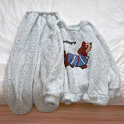 Women's Coral Fleece Pyjama Set — Warm Flannel Winter Loungewear