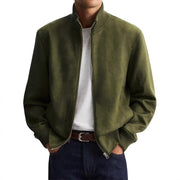 Men's Business Casual Jacket - Stand Collar, Zip Front