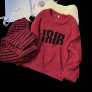 Women's Coral Fleece Pyjama Set — Warm Flannel Winter Loungewear