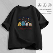 Women's Cartoon Print T-Shirt — Loose Short-Sleeve Round-Neck Summer Top